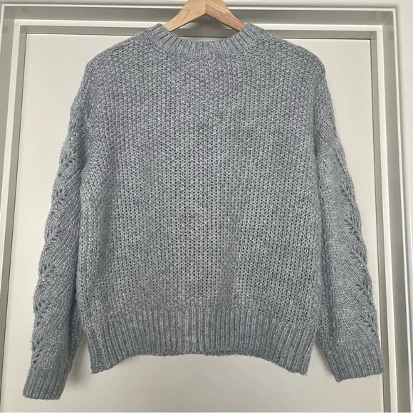 ❌SOLD❌ Dotti Grey Knit Jumper -Soft knit -Crochet look - Picture 4 of 5